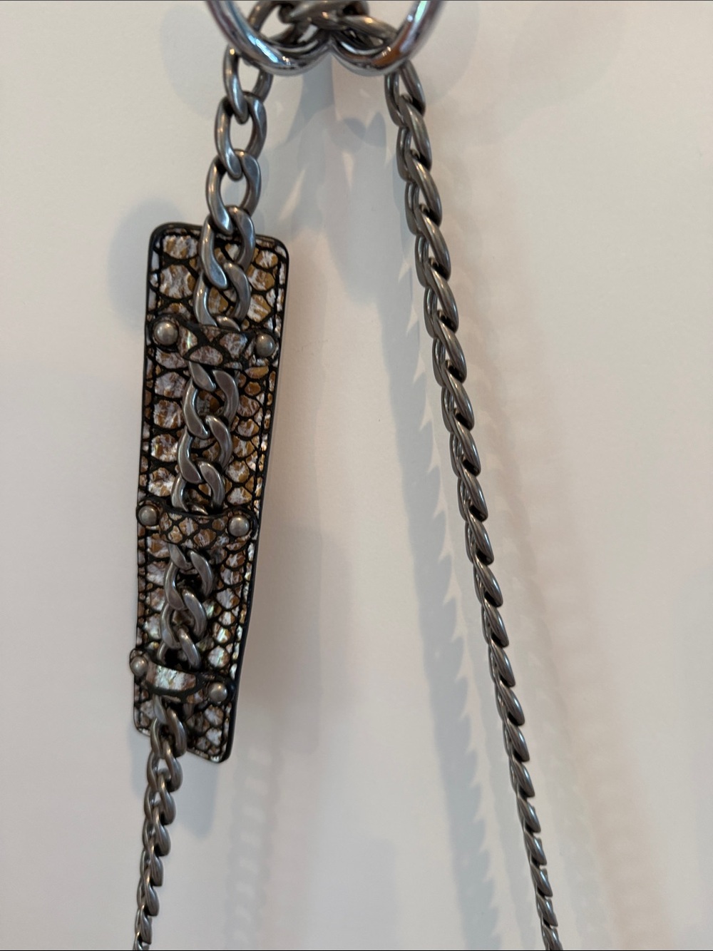 Botkier Metallic Snakeskin Shoulder Bag - Silver and Bronze - Picture 2 of 6